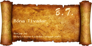 Bóna Tivadar névjegykártya