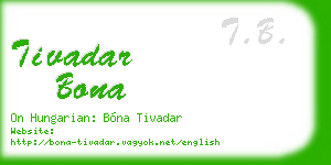 tivadar bona business card
